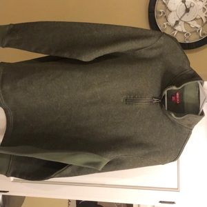 Mens green 1/4 zip sweater